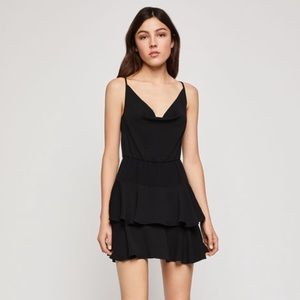 BCBGeneration Cowl Neck Ruffle Dress Black